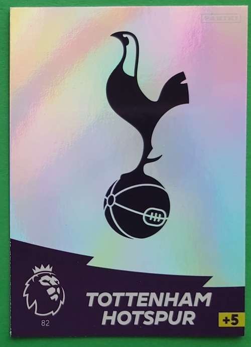 TOTTENHAM HOTSPURS - ENGLISH PREMIER LEAGUE 20202021 - SILVER FOIL `LOGO` TRADING CARD 82
