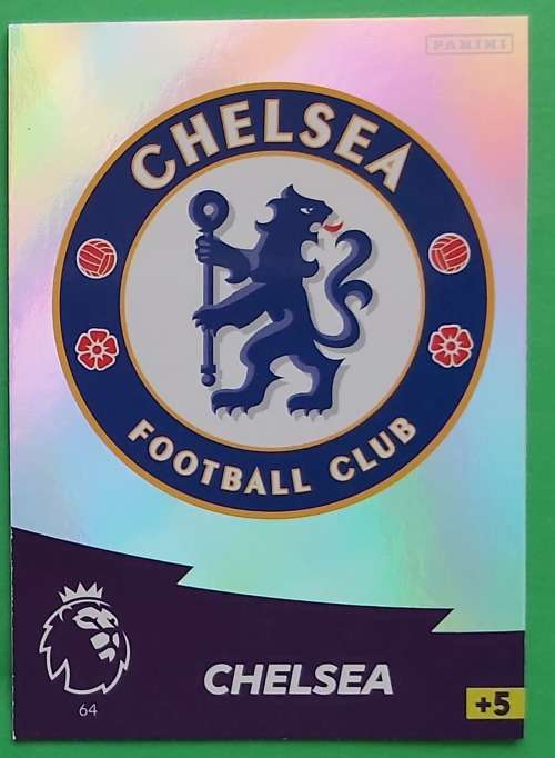 CHELSEA - ENGLISH PREMIER LEAGUE 20202021 - SILVER FOIL `LOGO` TRADING CARD 64