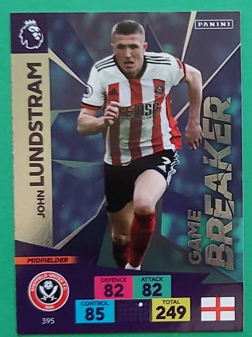 JOHN LUNDSTRAM - ENGLISH PREMIER LEAGUE 20202021 - FOIL `GAME BREAKER` TRADING CARD 395