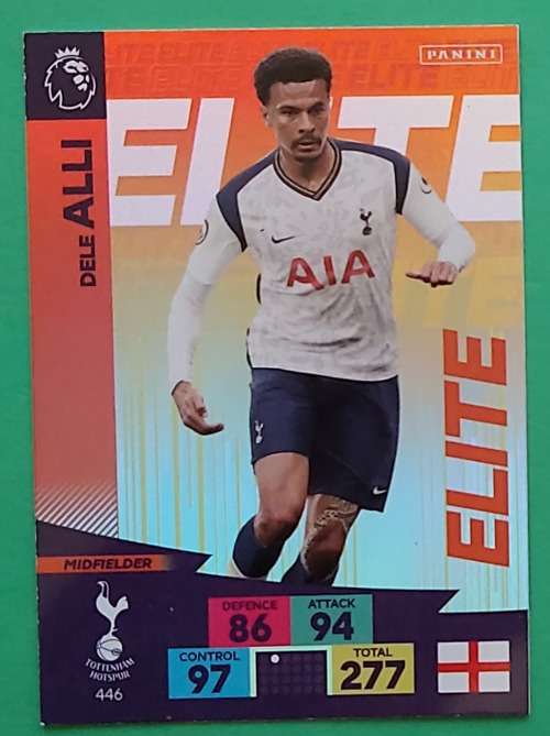 DELE ALLI - ENGLISH PREMIER LEAGUE 2020/2021 - ORANGE FOIL `ELITE` TRADING CARD 446