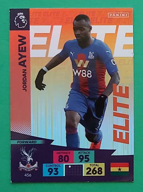 JORDAN AYEW - ENGLISH PREMIER LEAGUE 2020/2021 - ORANGE FOIL `ELITE` TRADING CARD 456