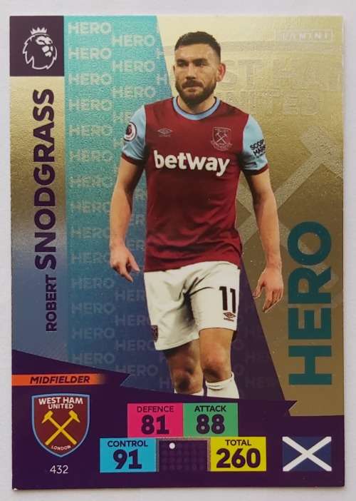 RICHARD SNODGRASS - ENGLISH PREMIER LEAGUE 20202021 - SILVER FOIL `HERO` TRADING CARD 432