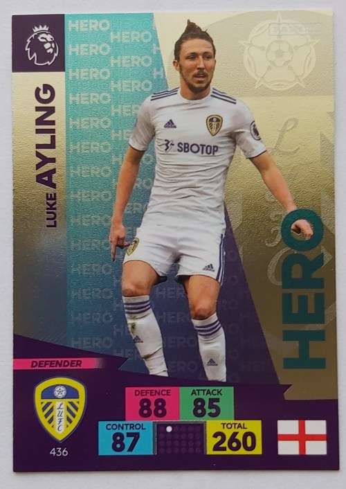 LUKE AYLING - ENGLISH PREMIER LEAGUE 20202021 - SILVER FOIL `HERO` TRADING CARD 436