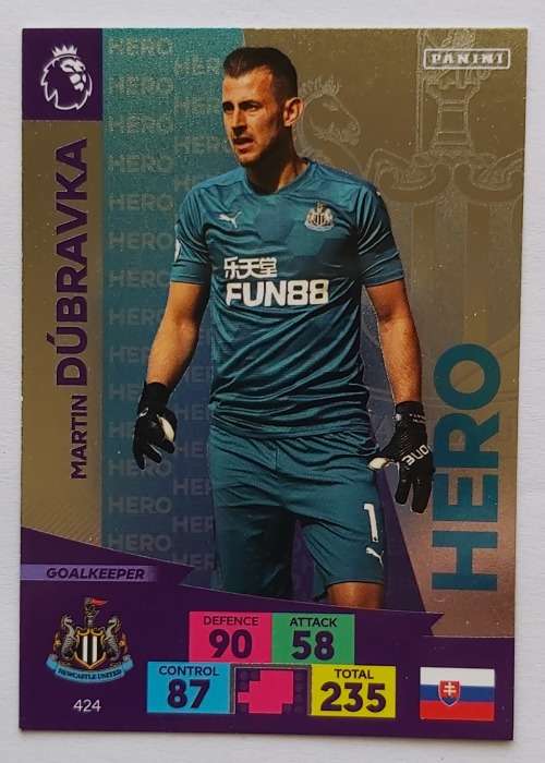MARTIN DUBRAVKA - ENGLISH PREMIER LEAGUE 20202021 - SILVER FOIL `HERO` TRADING CARD 424