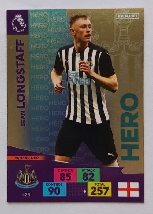 SEAN LONGSTAFF - ENGLISH PREMIER LEAGUE 20202021 - SILVER FOIL `HERO` TRADING CARD 423
