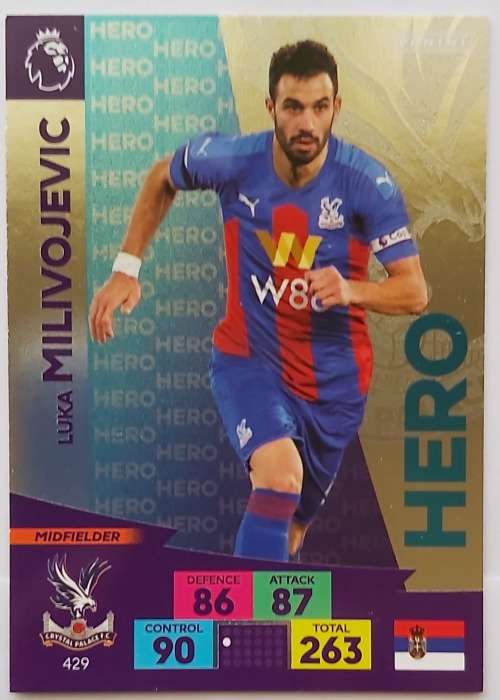 LUKA MILIVOJEVIC - ENGLISH PREMIER LEAGUE 20202021 - SILVER FOIL `HERO` TRADING CARD 429