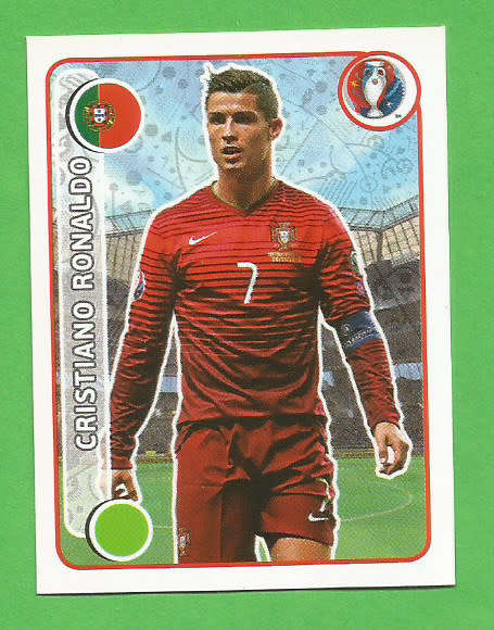 CRISTIANO RONALDO - PANINI UEFA `EURO 2016` STICKER COLLECTION - `GLOSSY` STICKER 597