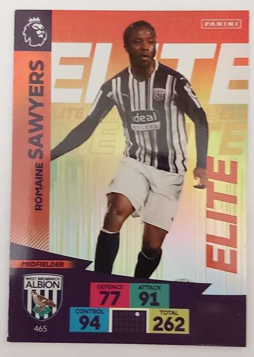 ROMAINE SAWYERS - ENGLISH PREMIER LEAGUE 20202021 - ORANGE FOIL `ELITE` TRADING CARD 465
