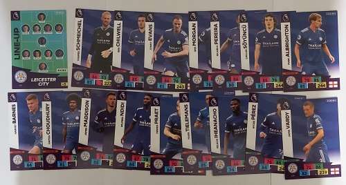 LEICESTER CITY FC - ENGLISH PREMIER LEAGUE 2020/2021 - TEAM SET of 21 `FOIL and BASE` TRADING CARDS