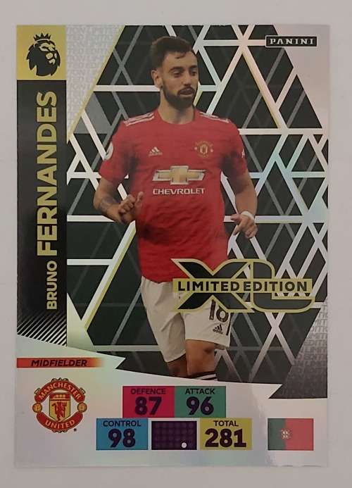 BRUNO FERNANDES - ENGLISH PREMIER LEAGUE 2020/2021 -  GOLD `LIMITED EDITION` TRADING CARD