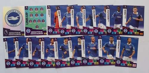 BRIGHTON&HOVE ALBION  - ENGLISH PREMIER LEAGUE 2020/21 - TEAM SET of 18 "FOIL & BASE" TRADING CARDS