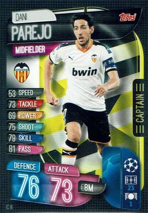 DANI PAREJO - CHAMP/EUROPA LEAGUE EXTRA 2020 -   "CLUB CAPTAIN" TRADING CARD C8