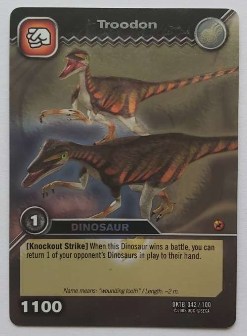 TROODON - "DINOSAUR KING" UPPER DECK CARD GAME - FOIL TRADING CARD 42