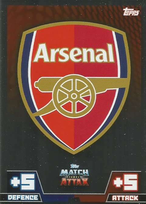ARSENAL FC - EPL MATCH ATTAX 2014/2015 - FOIL "TEAM BADGE" TRADING CARD