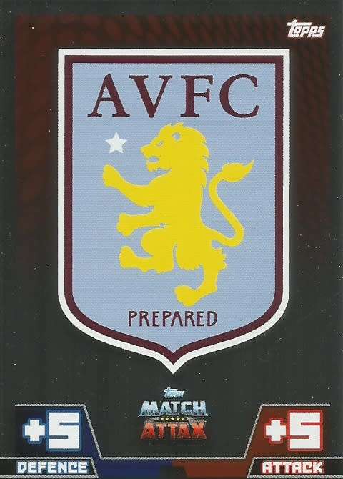 ASTON VILLA FC - EPL MATCH ATTAX 2014/2015 - FOIL "TEAM BADGE" TRADING CARD