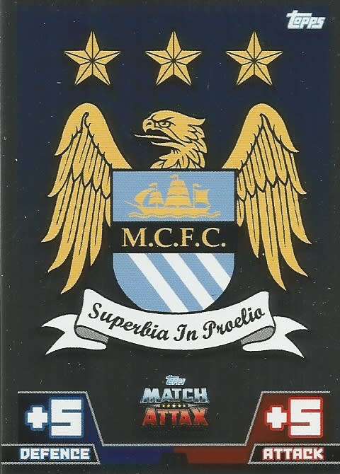 MANCHESTER CITY FC - EPL MATCH ATTAX 2014/2015 - FOIL "TEAM BADGE" TRADING CARD