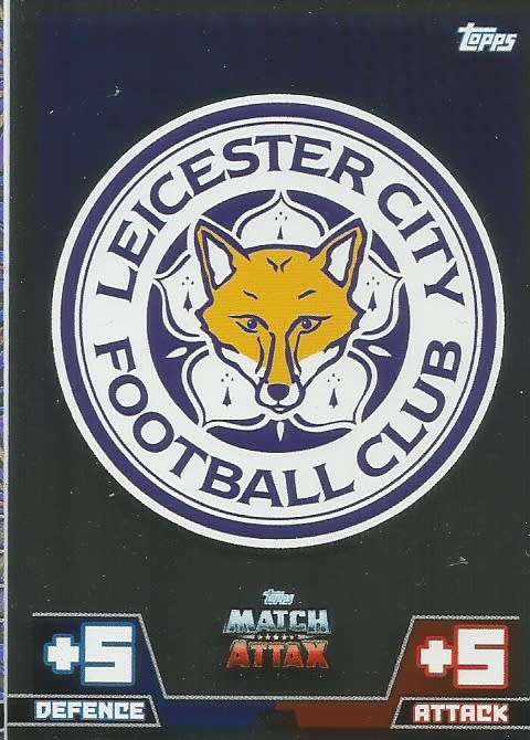 LEICESTER CITY FC - EPL MATCH ATTAX 2014/2015 - FOIL "TEAM BADGE" TRADING CARD