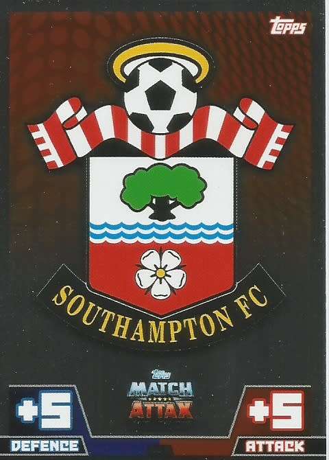 SOUTHAMPTON FC - EPL MATCH ATTAX 2014/2015 - FOIL "TEAM BADGE" TRADING CARD