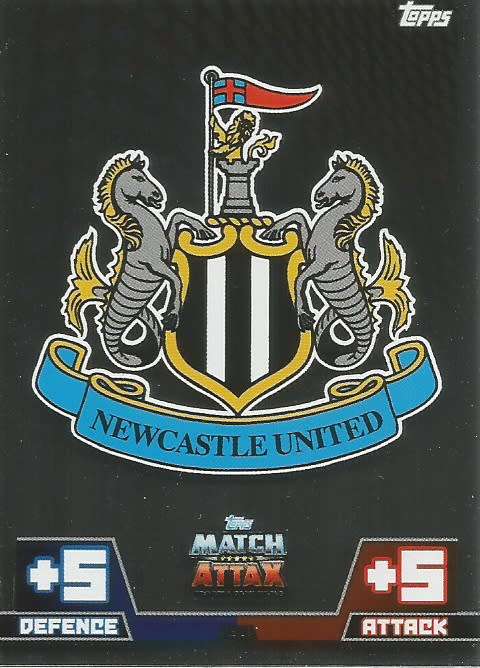 NEWCASTLE UNITED - EPL MATCH ATTAX 2014/2015 - FOIL "TEAM BADGE" TRADING CARD