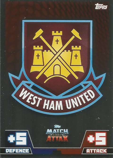WEST HAM UNITED - EPL MATCH ATTAX 2014/2015 - FOIL "TEAM BADGE" TRADING CARD