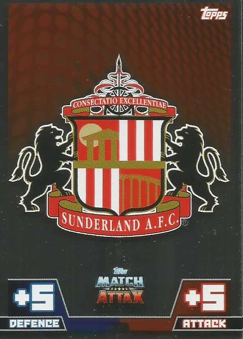 SUNDERLAND FC - EPL MATCH ATTAX 2014/2015 - FOIL "TEAM BADGE" TRADING CARD