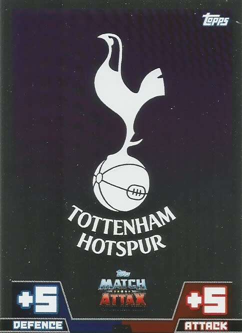 TOTTENHAM HOTSPURS - EPL MATCH ATTAX 2014/2015 - FOIL "TEAM BADGE" TRADING CARD