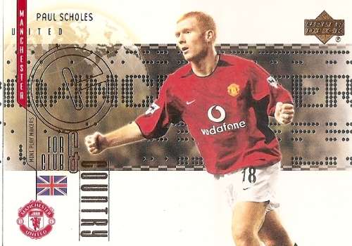 PAUL SCHOLES - RARE `CLUB & COUNTRY` INSERT CC5 - UPPER DECK MANCHESTER UNITED 2003