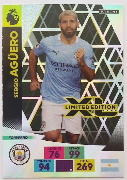 SERGIO AGUERO - ENGLISH PREMIER LEAGUE 2020-2021 -  GOLD `LIMITED EDITION` TRADING CARD