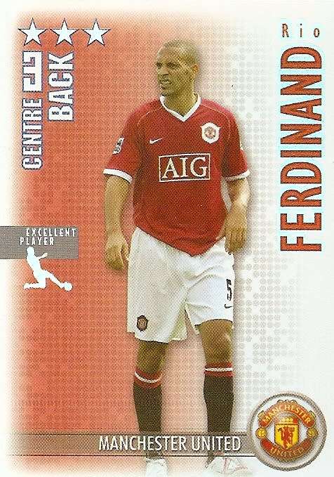 RIO FERDINAND (MAN UNITED) - MAGIC BOX `SHOOT OUT 200607` - `EXCELENT PLAYER` TRADING CARD