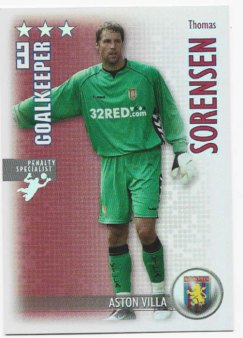 THOMAS SORENSEN - MAGIC BOX `SHOOT OUT` 2006-07 - `PENALTY SPECIALIST` FOIL TRADING CARD
