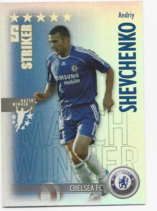 ANDRIY SHEVCHENKO - MAGIC BOX `SHOOT OUT` 2006-07 - `MATCHWINNER` FOIL TRADING CARD