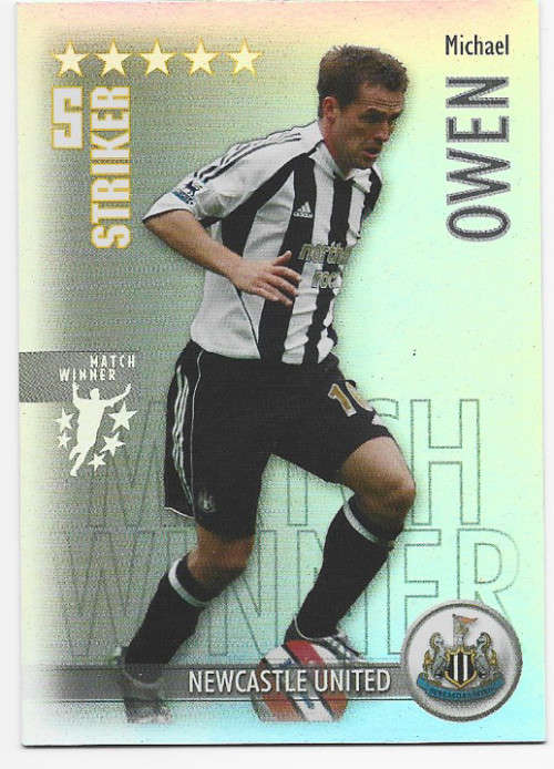 MICHAEL OWEN - MAGIC BOX `SHOOT OUT` 2006-07 - `MATCHWINNER` FOIL TRADING CARD