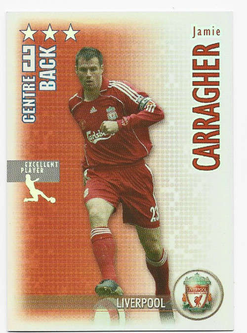 JAMIE CARRAGHER - MAGIC BOX `SHOOT OUT` 2006-07 - `EXCELENT PLAYER` FOIL TRADING CARD