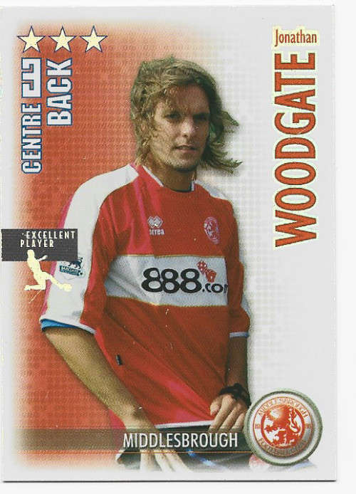 JONATHAN WOODGATE - MAGIC BOX `SHOOT OUT` 2006-07 - `EXCELENT PLAYER` FOIL TRADING CARD