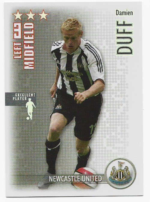 DAMIEN DUFF - MAGIC BOX `SHOOT OUT` 2006-07 - `EXCELENT PLAYER` FOIL TRADING CARD