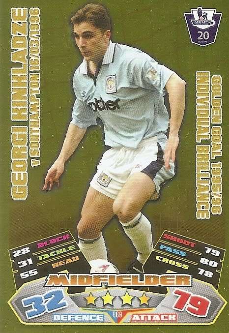 GEORGI KINKLADZE - TOPPS MATCH ATTAX `EXTRA` 2012 - GOLD `GOLDEN GOAL` TRADING CARD GG9