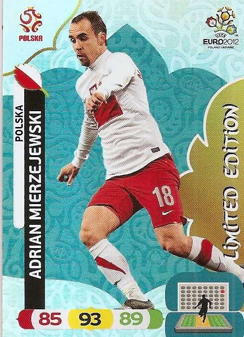 ADRIAN MIERZEJEWSKI - PANINI ADRENALYN EURO 2012 -  `VERY RARE` `LIMITED EDITION` CARD