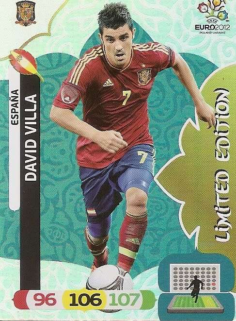 DAVID VILLA - PANINI `UEFA EURO 2012` COLLECTION - RARE LIMITED EDITION TRADING CARD
