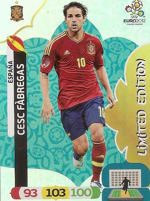 CESC FABREGAS - PANINI `UEFA EURO 2012` COLLECTION -  RARE LIMITED EDITION TRADING CARD