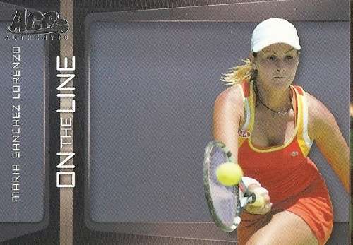 MARIA SANCHEZ LORENZO - TENNIS `ACE AUTHENTIC 2007` - ROOKIE `ON THE LINE` INSERT TRADING CARD OL10