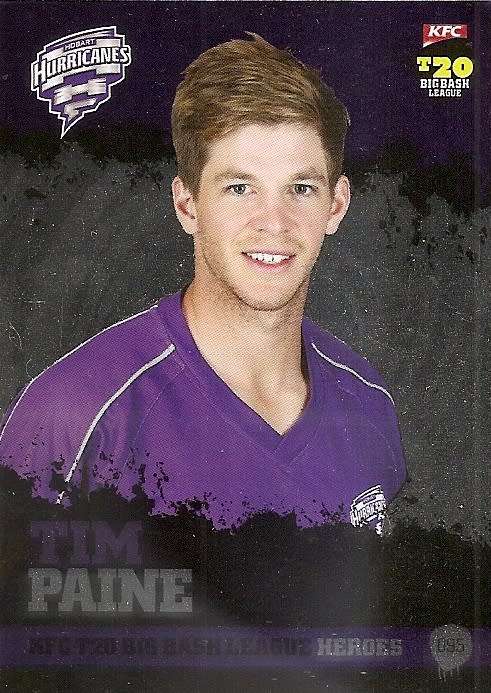 TIM PAYNE - TAP and PLAY BIG BASH T20 2013 - INSERT `T20 HEROES` TRADING CARD 95