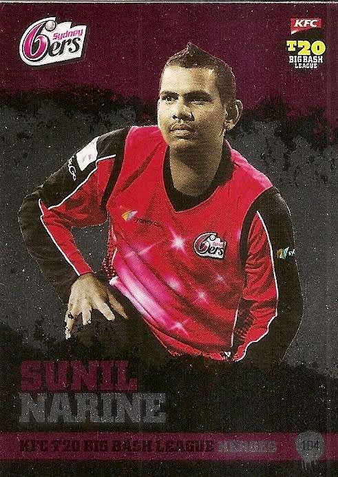 SUNIL MARINE - TAP and PLAY BIG BASH T20 2013 - INSERT `T20 HEROES` TRADING CARD 104
