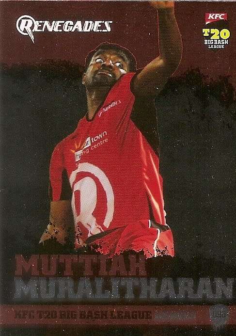 MUTTIAH MURALITHARAN - TAP and PLAY BIG BASH T20 2013 - INSERT `T20 HEROES` TRADING CARD 98
