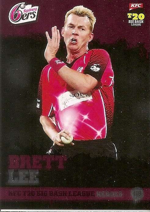 BRETT LEE - TAP and PLAY BIG BASH T20 2013 - INSERT `T20 HEROES` TRADING CARD 103