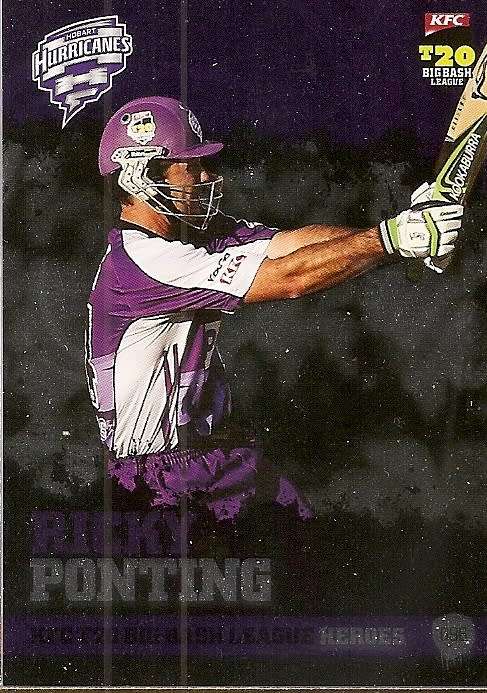 RICKY POINTING - TAP and PLAY BIG BASH T20 2013 - INSERT `T20 HEROES` TRADING CARD 96