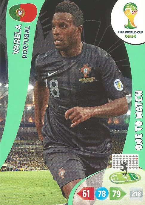 VARELA - FIFA WORLD CUP 2014 - PANINI ADRENALYN XL - `ONE TO WATCH` TRADING CARD