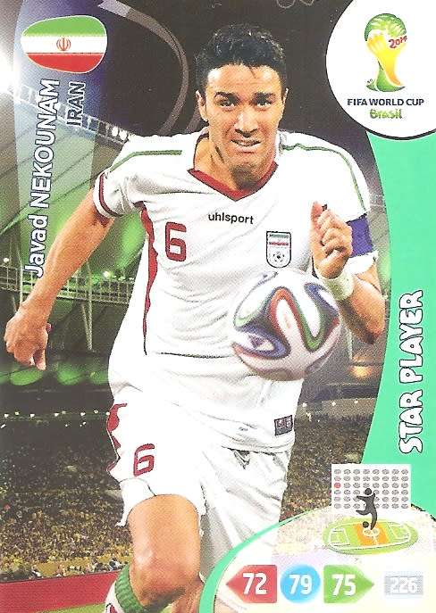 JAVAD NEKONAM - FIFA WORLD CUP 2014 - PANINI ADRENALYN XL - `STAR PLAYER` TRADING CARD