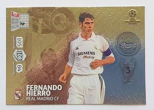 FERNANDO HIERRO - PANINI CHAMPIONS LEAGUE 2014/2015 - RARE FOIL `LEGENDS` TRADING CARD