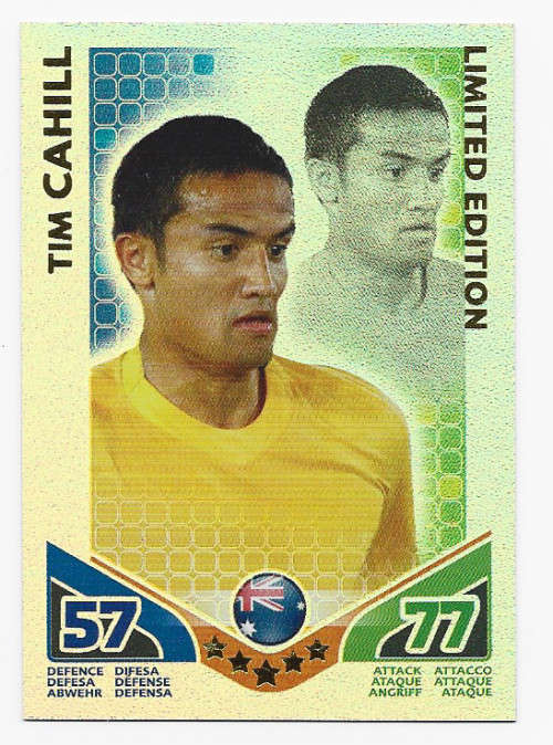 TIM CAHILL - MATCH ATTAX WORLD CUP 2010 - RARE `LIMITED EDITION` TRADING CARD - Int Edition