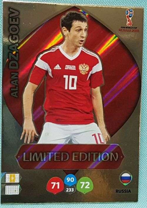 ALAN DZAGOEV - PANINI FIFA WORLD CUP 2018 RUSSIA - `LIMITED EDITION` FOIL TRADING CARD